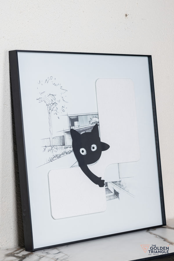 Cat Abstract 3D Wall Art Frame - C