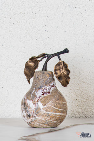 Eden Marble Pear TableTop Decor - Dark Brown