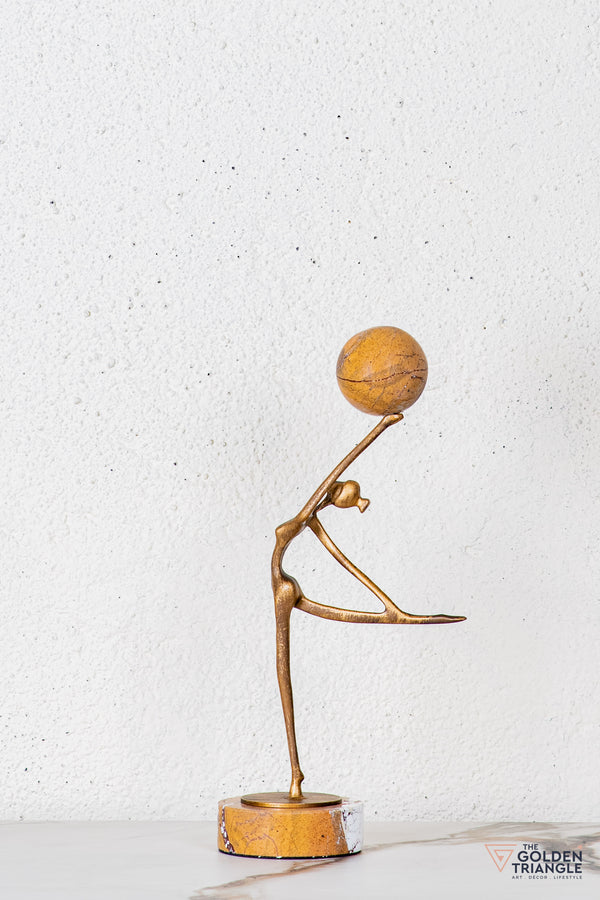 Zovra Gymnast Sculpture - Antique Gold