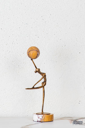 Zovra Gymnast Sculpture - Antique Gold