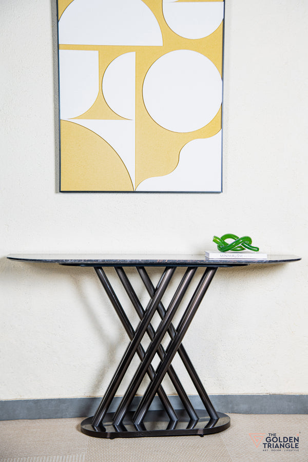 Enzo Console Table - Gun Metal