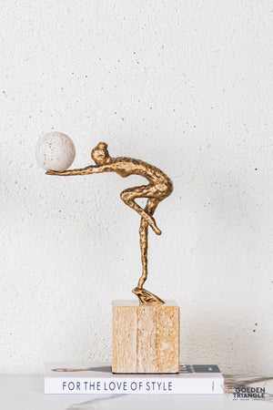 Lirra Gymnast Sculpture - Antique Gold