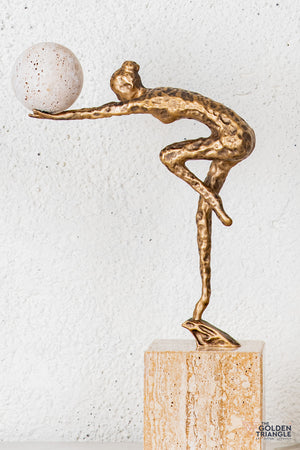 Lirra Gymnast Sculpture - Antique Gold