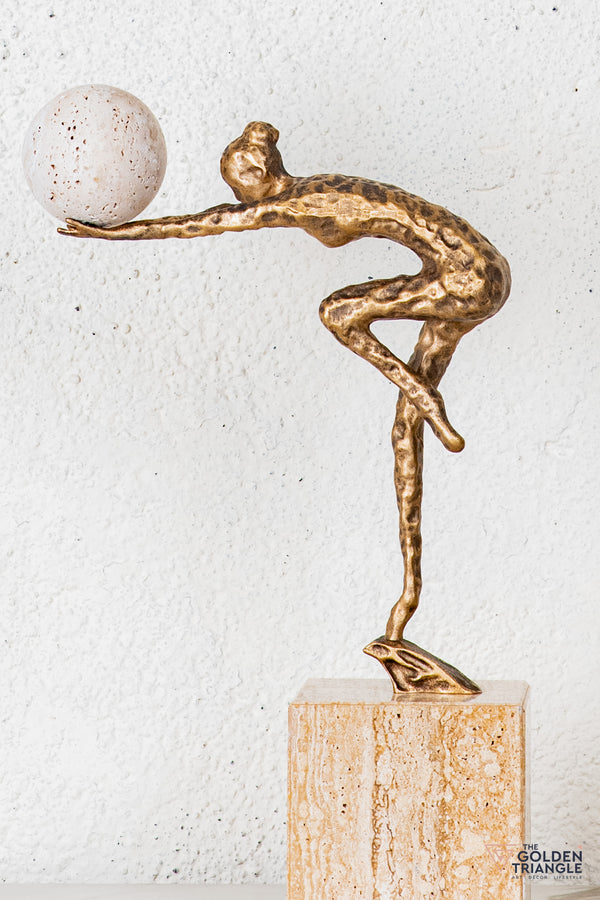 Lirra Gymnast Sculpture - Antique Gold