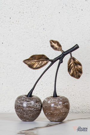 Frutto Travertine Cherry TableTop Decor - Brown