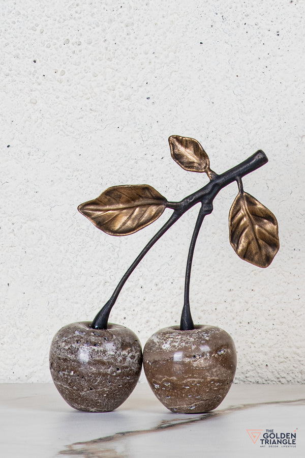 Frutto Travertine Cherry TableTop Decor - Brown