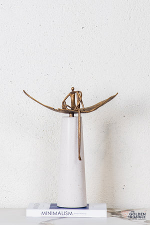 Avira Abstract Sculpture - Antique Gold