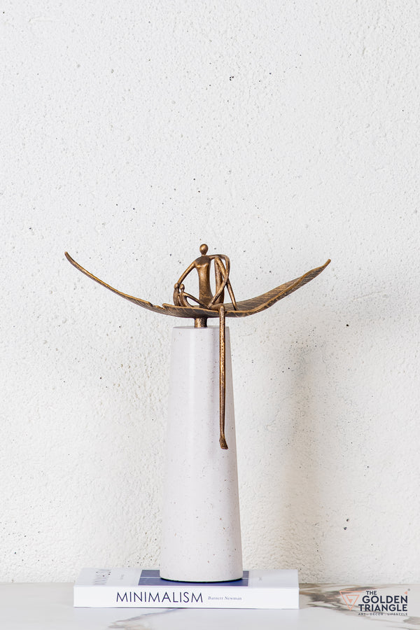 Avira Abstract Sculpture - Antique Gold