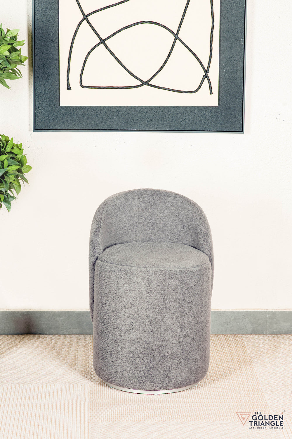Orella Pouffe with Backrest & Swivel - Gray