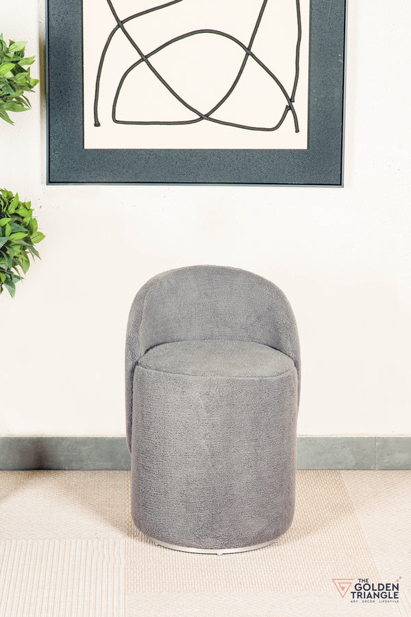 Orella Pouffe with Backrest & Swivel - Gray