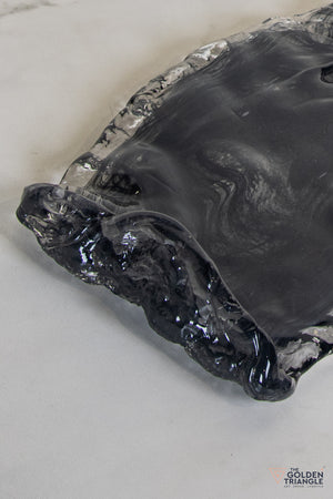 Luna Glass Platter - Black