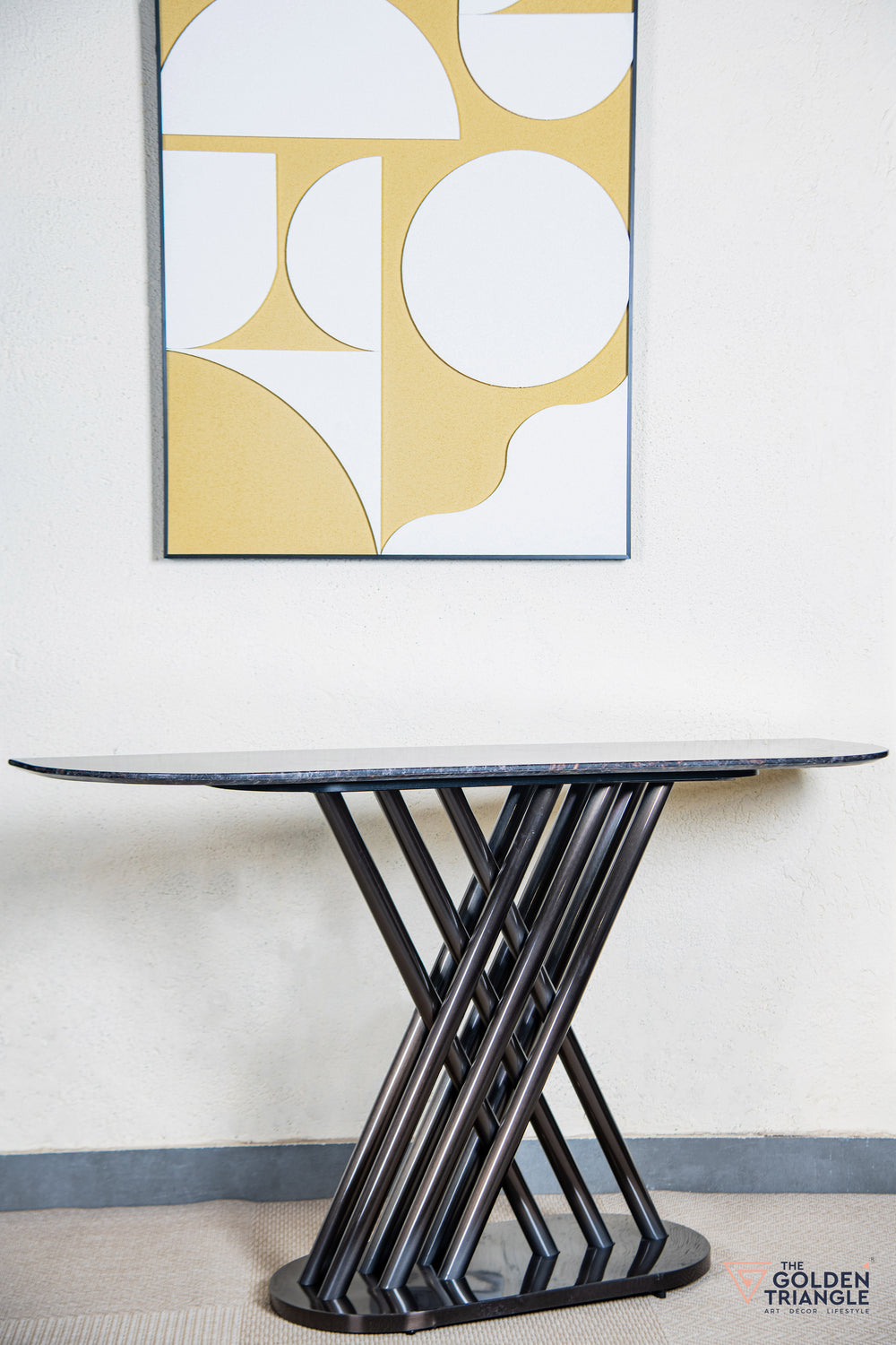 Enzo Console Table - Gun Metal