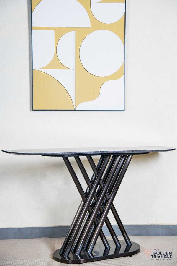 Enzo Console Table - Gun Metal