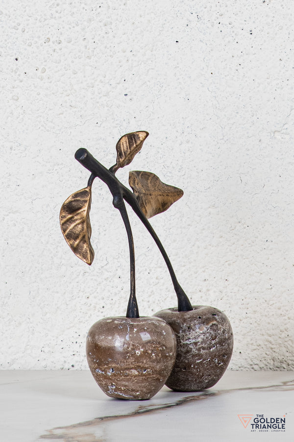 Frutto Travertine Cherry TableTop Decor - Brown