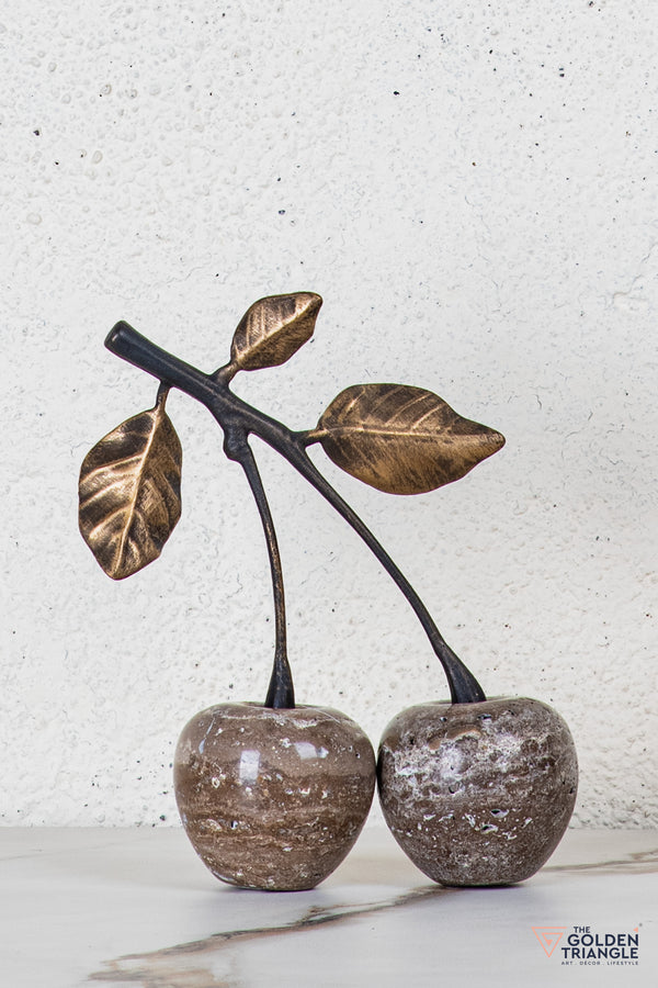 Frutto Travertine Cherry TableTop Decor - Brown
