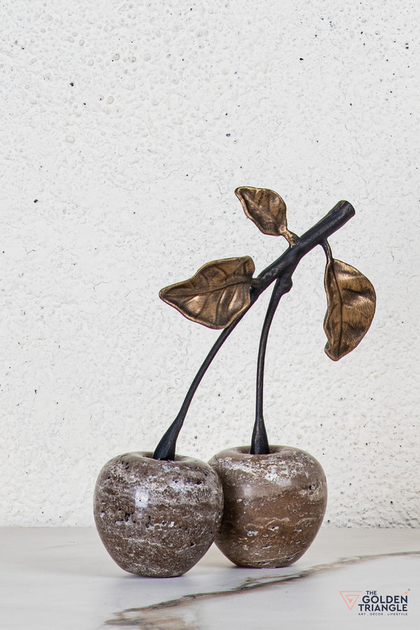 Frutto Travertine Cherry TableTop Decor - Brown
