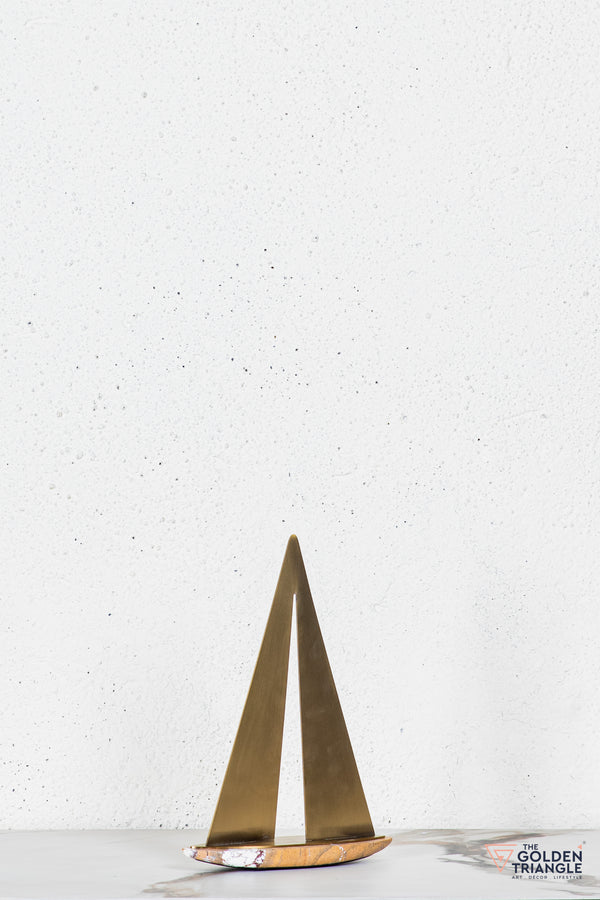 Fluer Marble Boat Tabletop Decor