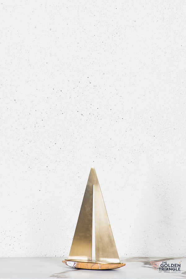 Fluer Marble Boat Tabletop Decor