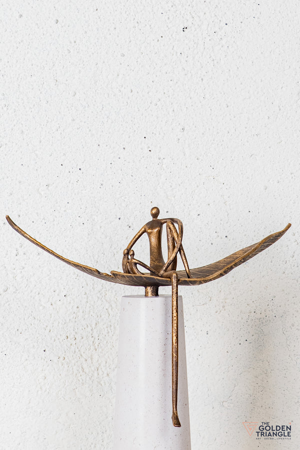 Avira Abstract Sculpture - Antique Gold