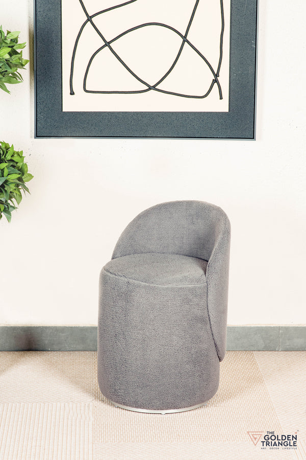 Orella Pouffe with Backrest & Swivel - Gray