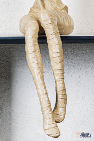 Trixie Sitting Girl Sculpture - Beige