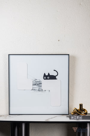 Cat Abstract 3D Wall Art Frame - D