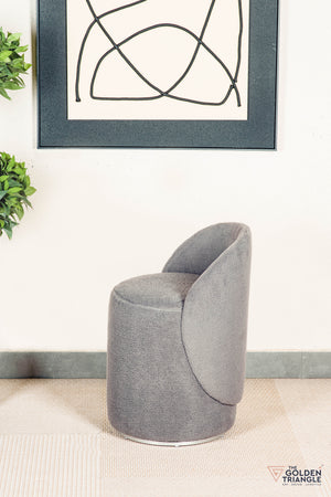 Orella Pouffe with Backrest & Swivel - Gray