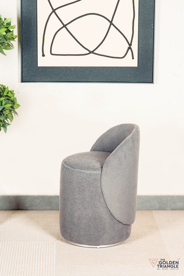 Orella Pouffe with Backrest & Swivel - Gray