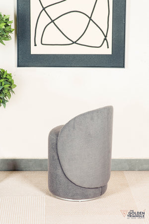 Orella Pouffe with Backrest & Swivel - Gray