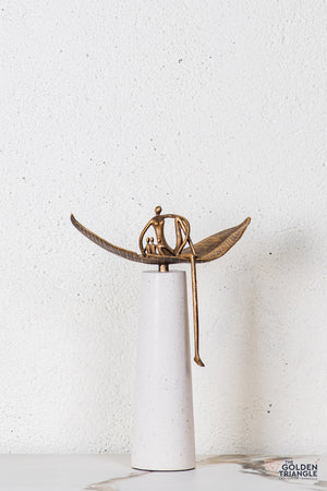 Avira Abstract Sculpture - Antique Gold