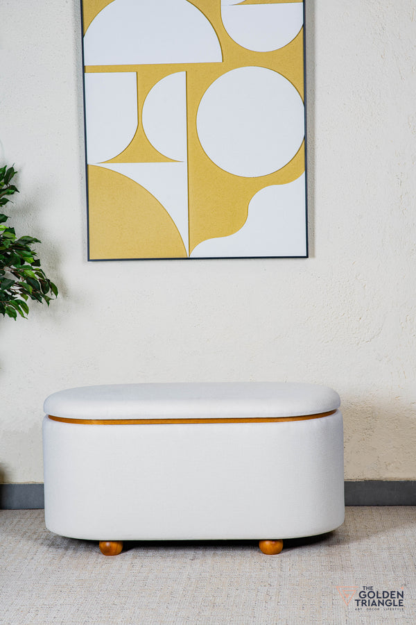 Astral Fabric Storage Bench - White