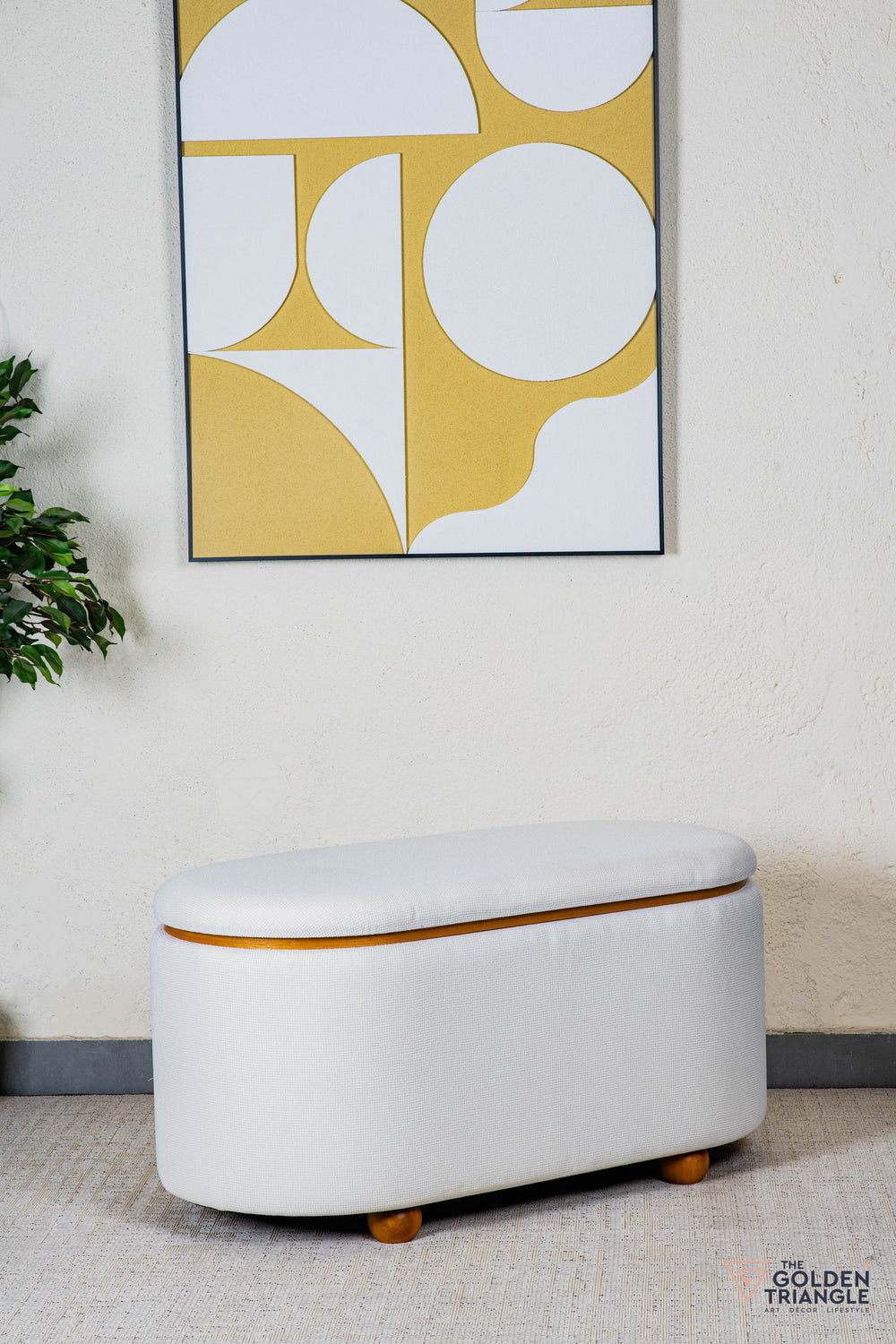 Astral Fabric Storage Bench - White