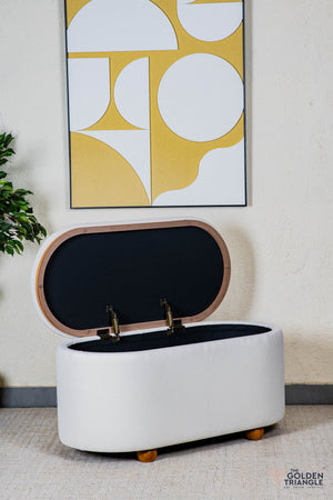 Astral Fabric Storage Bench - White