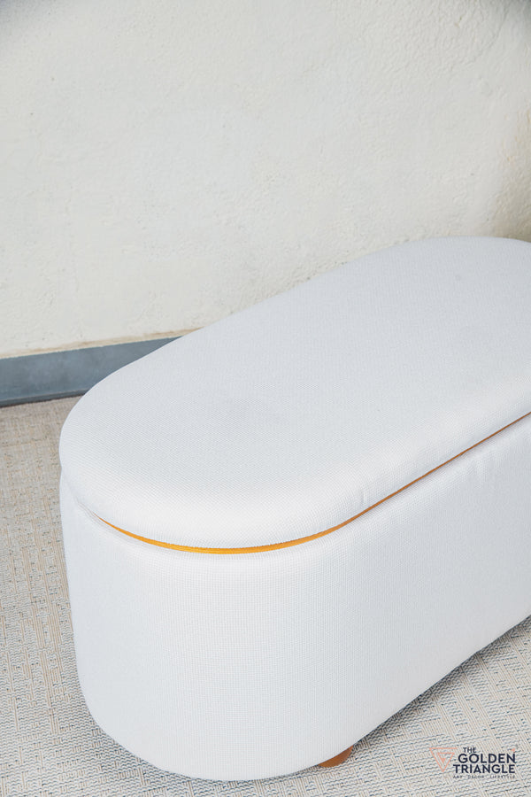 Astral Fabric Storage Bench - White