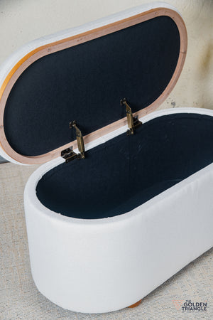 Astral Fabric Storage Bench - White