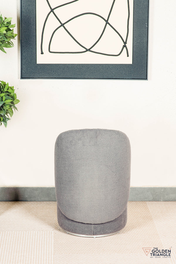 Orella Pouffe with Backrest & Swivel - Gray