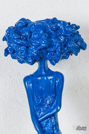 Trixie Sitting Girl Sculpture - Blue