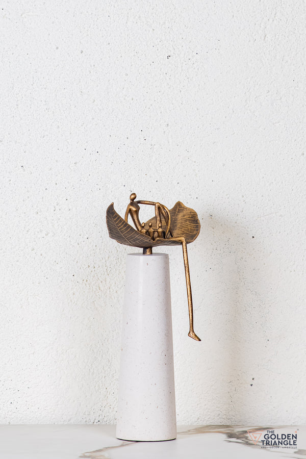 Avira Abstract Sculpture - Antique Gold