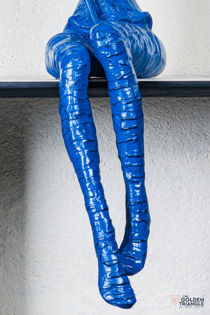 Trixie Sitting Girl Sculpture - Blue