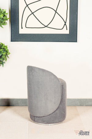 Orella Pouffe with Backrest & Swivel - Gray