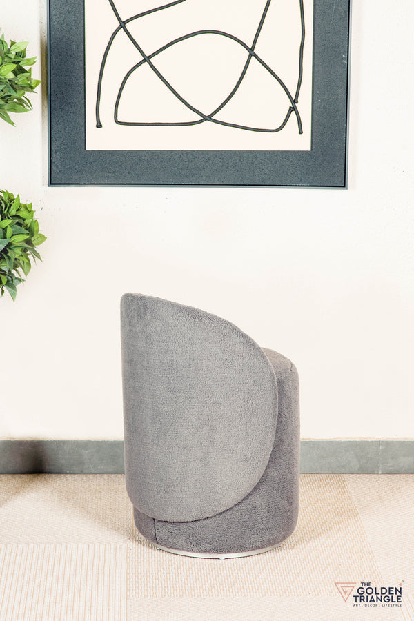 Orella Pouffe with Backrest & Swivel - Gray