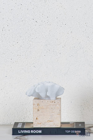 Yuki Coral Travertine TableTop Decor - White