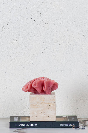 Yuki Coral Travertine TableTop Decor - Pink