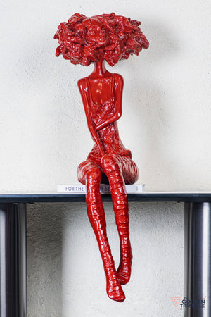 Trixie Sitting Girl Sculpture - Red