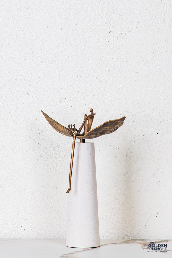 Avira Abstract Sculpture - Antique Gold