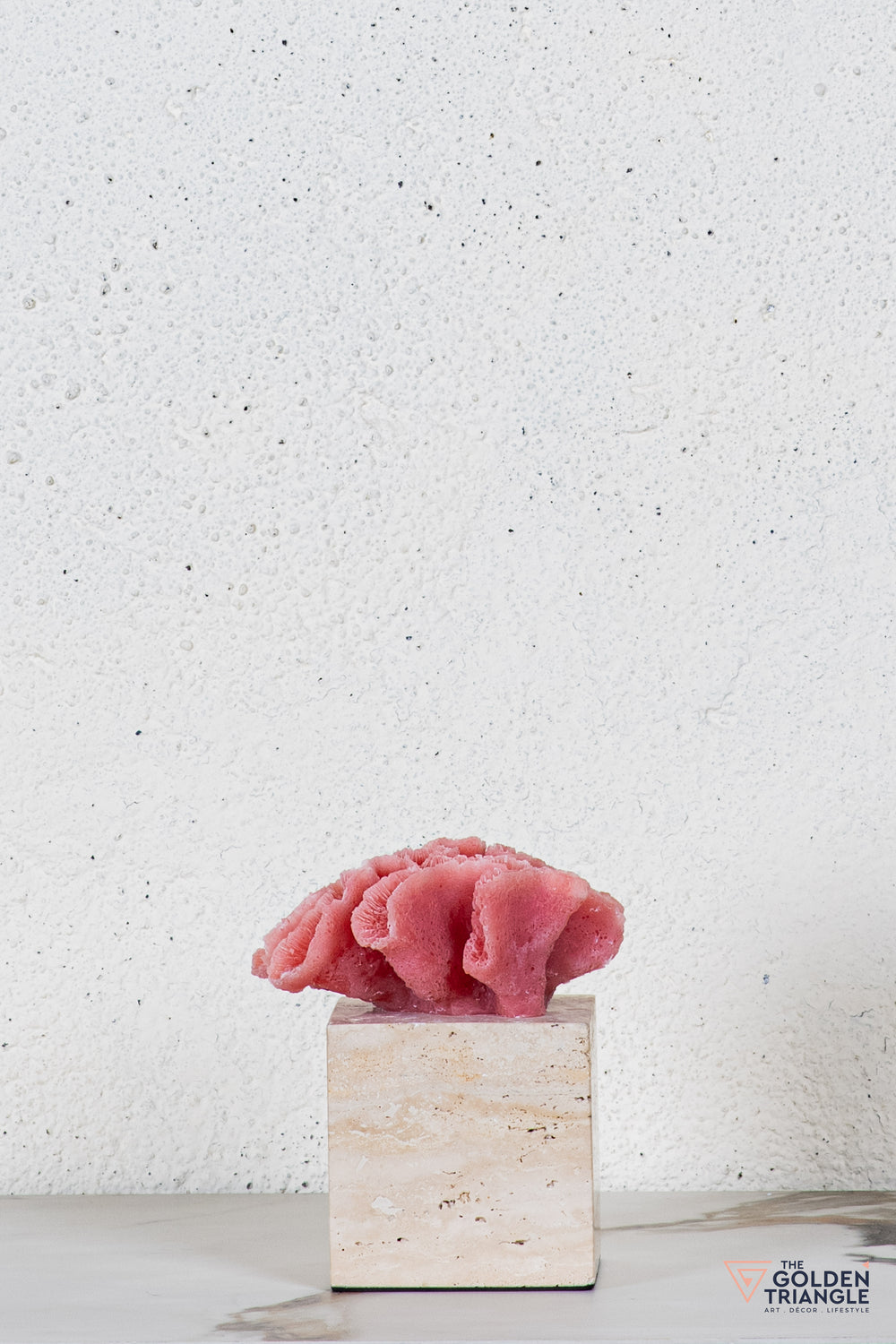 Yuki Coral Travertine TableTop Decor - Pink
