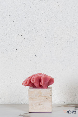 Yuki Coral Travertine TableTop Decor - Pink