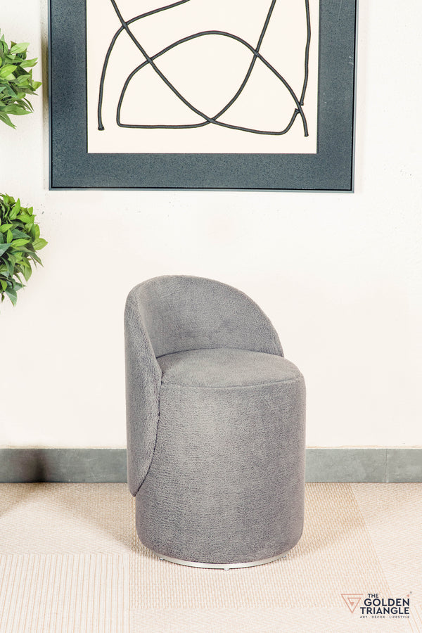 Orella Pouffe with Backrest & Swivel - Gray