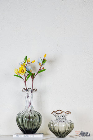 Flora Glass Vase - Smoke