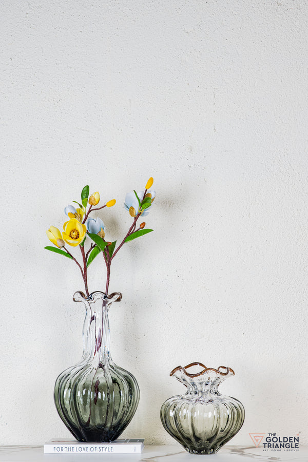 Flora Glass Vase - Smoke